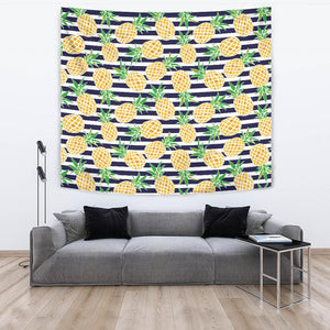 Pineapples Pattern Striped Background Wall Tapestry