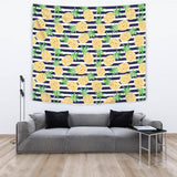 Pineapples Pattern Striped Background Wall Tapestry