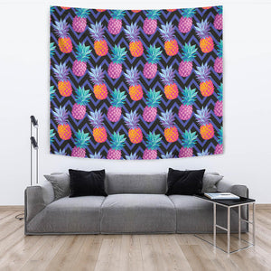 Pineapples Pattern Zigzag Background Wall Tapestry