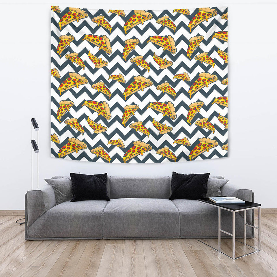Pizza Design Pattern Wall Tapestry
