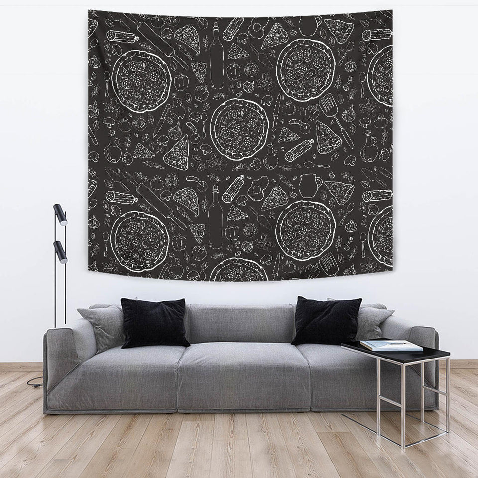 Pizza Pattern  Wall Tapestry