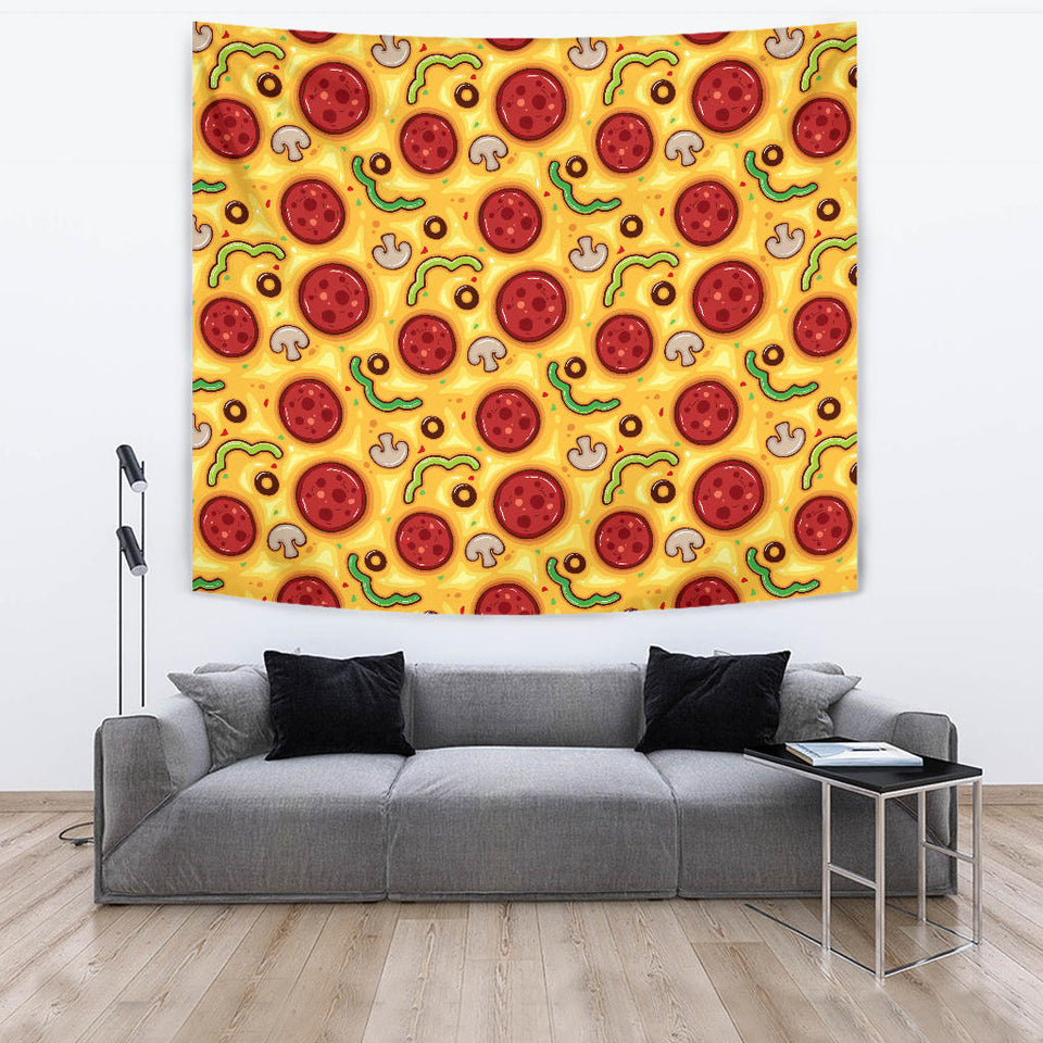 Pizza Texture Pattern Wall Tapestry