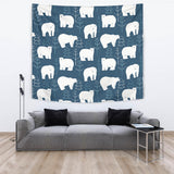 Polar Bear Mother Her Child Pattern Wall Tapestry