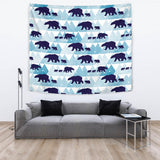 Polar Bear Winter Snow Pattern Wall Tapestry