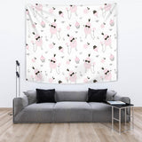 Poodle Dog Rose Cake Pattern Wall Tapestry