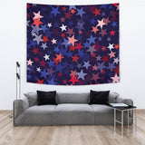 Red Blue Star Pattern Wall Tapestry