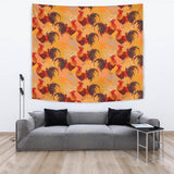 Red Rooster Chicken Cock Pattern Wall Tapestry