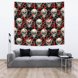 Red Snake Skull Pattern Wall Tapestry