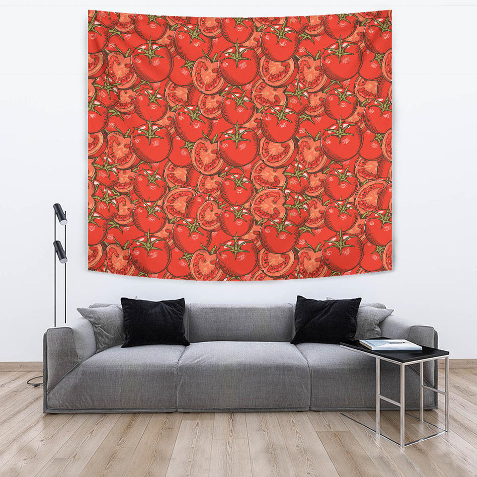 Red Tomato Pattern Wall Tapestry
