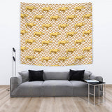 Rhino Yellow Theme Pattern Wall Tapestry