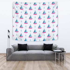 Sailboat Anchor Pattern Wall Tapestry
