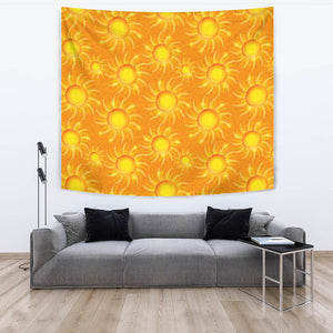 Sun Orange Background Wall Tapestry