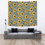 Sunflowers Ribbon Background Wall Tapestry