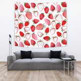 Watercolor Hand Drawn Beautiful Strawberry Pattern Wall Tapestry