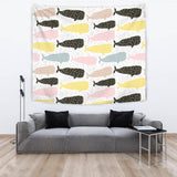 Whale Dot Pattern Wall Tapestry