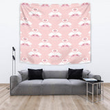 White Swan And Flower Love Pattern Wall Tapestry