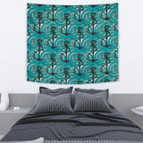 Anchor Nautical Green Background Wall Tapestry