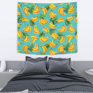 Banana Palm Leaves Pattern Background Wall Tapestry