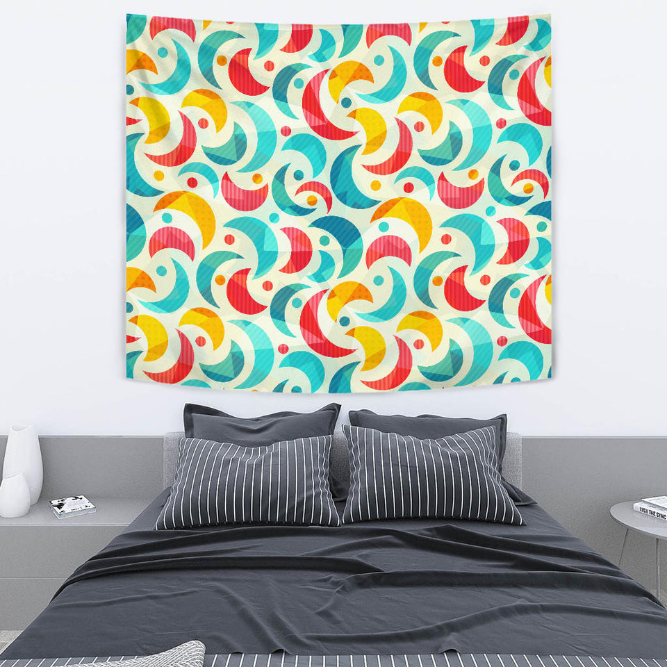Colorful Moon Pattern Wall Tapestry