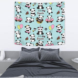 Cute Baby Panda Pattern Wall Tapestry