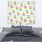 Cute Hand Drawn Mermaid Wall Tapestry