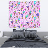 Cute Ice Cream Cone Animal Pattern Wall Tapestry