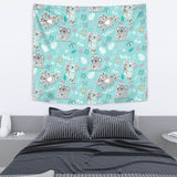 Cute Koalas Blue Background Pattern Wall Tapestry