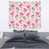 Cute Little Mermaid Pattern Wall Tapestry