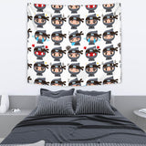Cute Ninja Design Pattern Wall Tapestry