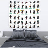 Cute Ninja Katana Sword Pattern Wall Tapestry