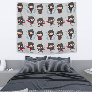 Cute Ninja Pattern Wall Tapestry