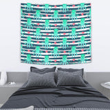 Cute Octopuses Heart Striped Background Wall Tapestry