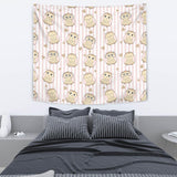 Cute Owl Leaf Wall Tapestry