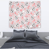 Cute Panda Ballon Heart Pattern Wall Tapestry