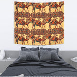 Camel Polynesian Tribal Design Pattern Wall Tapestry