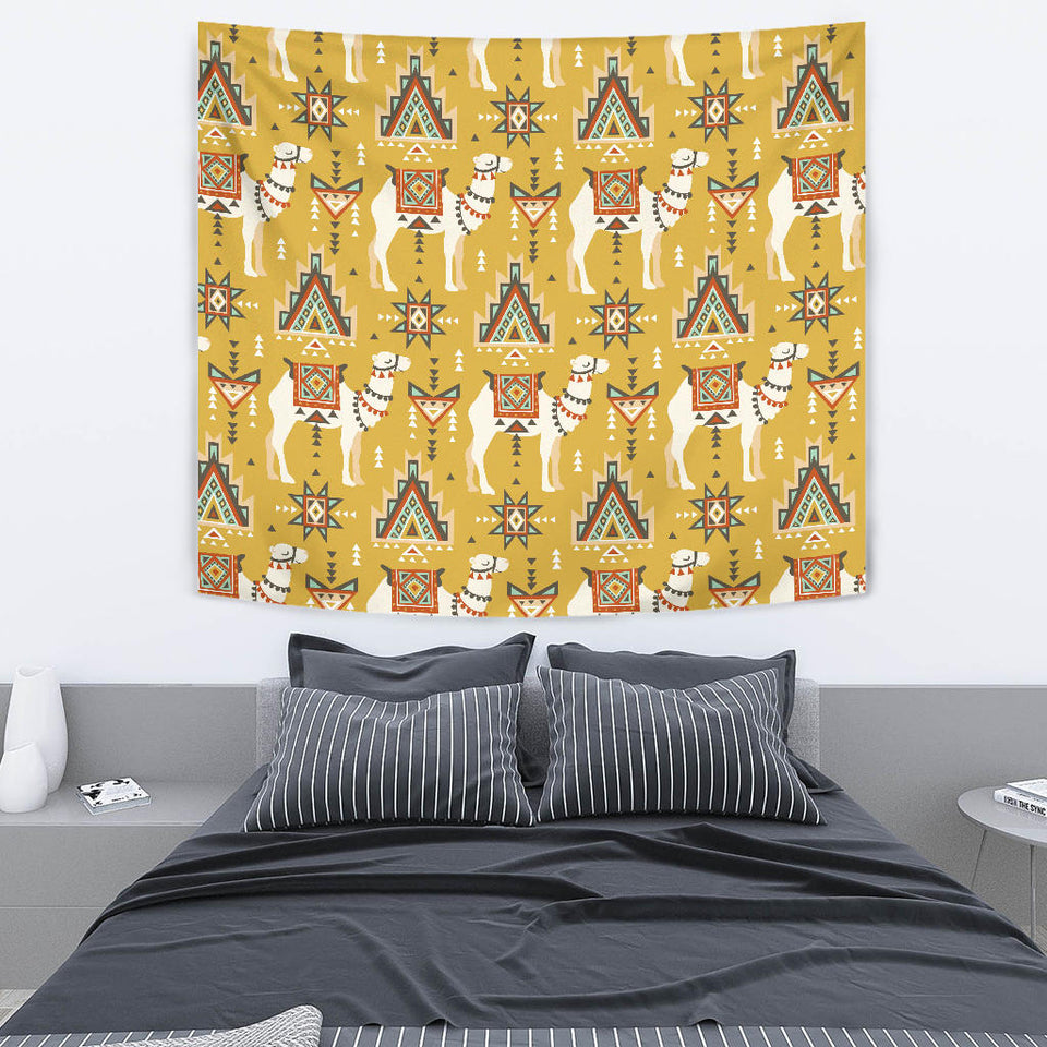 Camels Ethnic Motif Pattern Wall Tapestry