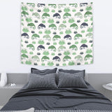 Chameleon Lizard Succulent Plant Pattern Wall Tapestry