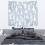 Christmas Tree Winter Forest Pattern Wall Tapestry