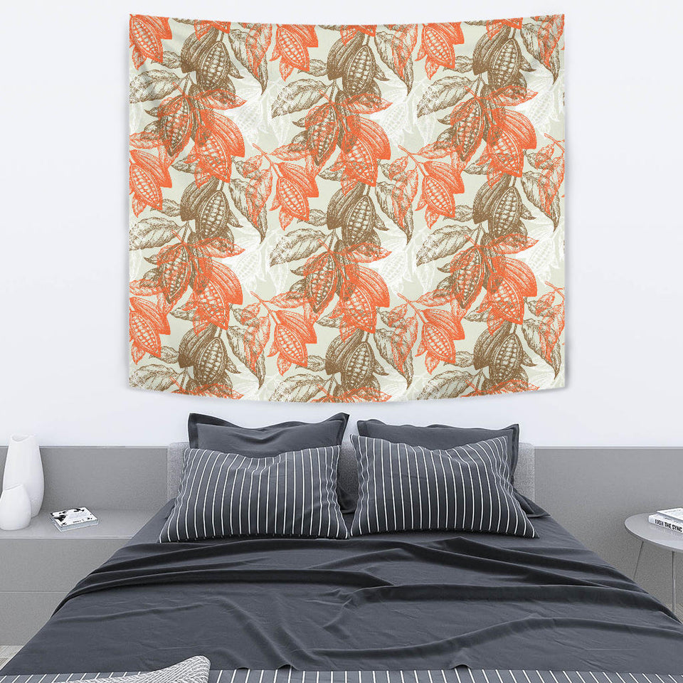 Cocoa Beans Cocoa Tree Pattern Wall Tapestry