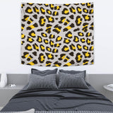 Gray Leopard Print Pattern Wall Tapestry