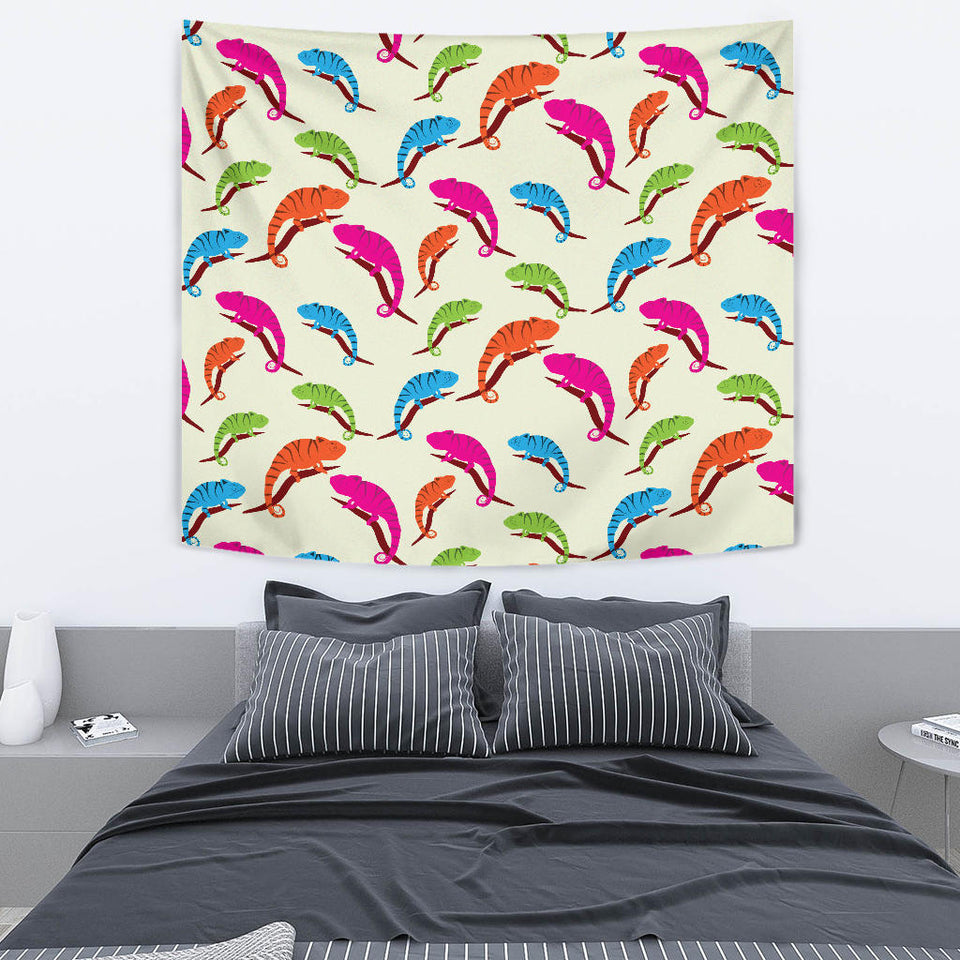 Colorful Chameleon Lizard Pattern Wall Tapestry