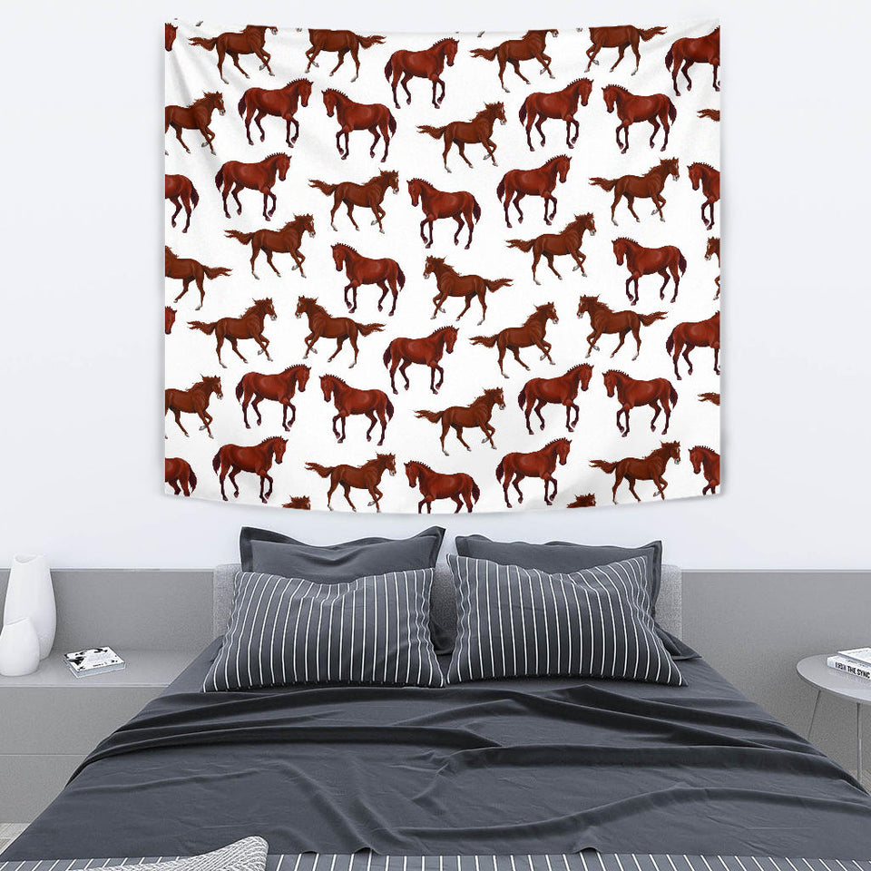 Horses Running Pattern Background Wall Tapestry