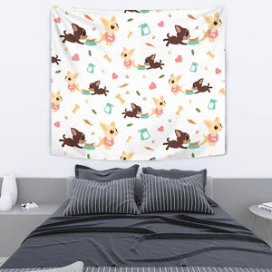 Cute Chihuahua Puppie Pattern Wall Tapestry