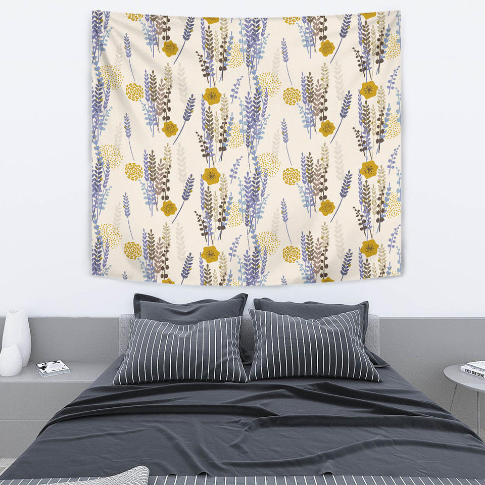 Lavender Modern Pattern Blackground Wall Tapestry
