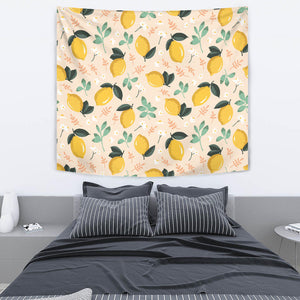 Lemon Flower Leave Pattern Wall Tapestry