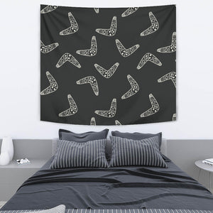 Hand Drawn Boomerang Australian Aboriginal Ornament Wall Tapestry