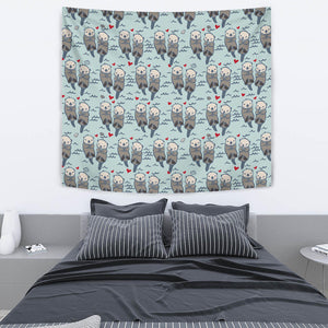 Lovely Sea Otter Pattern Wall Tapestry
