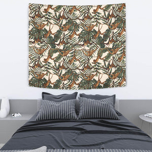 Monkey Tropical Leaves Background Wall Tapestry