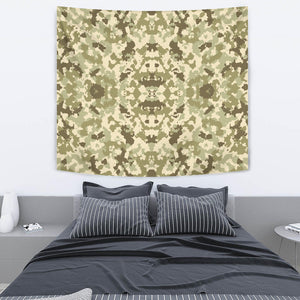 Light Green Camo Camouflage Pattern Wall Tapestry