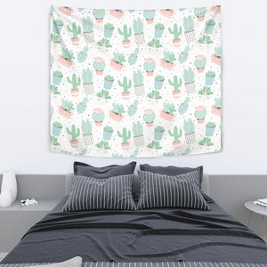 Pastel Colorcactus Pattern Copy Wall Tapestry